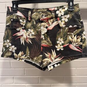 Billabong Black and Green Jean Shorts Tropical Vibe